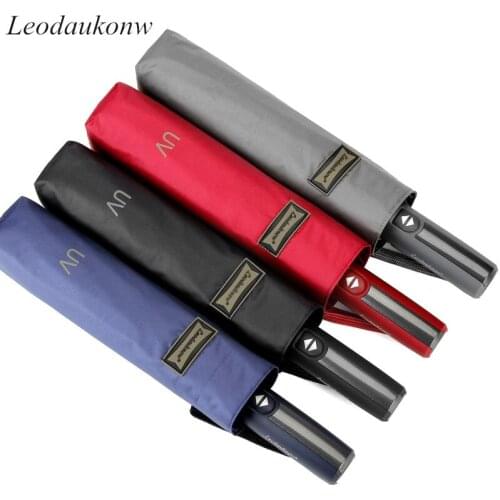 Leodauknow Premium Waterproof And Windproof Umbrella Car Umbrella Three Fold Umbrella Fully Automatic Mens and Womens Umbrella