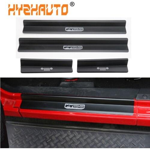 1Set Car Accessories Aluminium Door Sills Pedal Protector Strip For Jeep Wrangler 2007-2016 Scuff Plate Guard Welcome Pedal