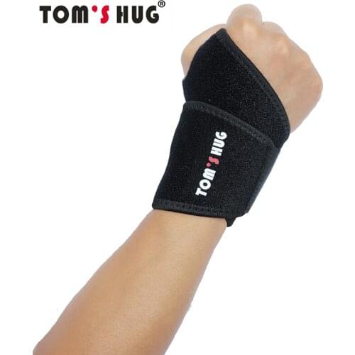 1 Pair Adjustable Wrist Protect Brace Wristband Toms Hug Brand Professional Sports Protection Wristbands Wrist Support Black