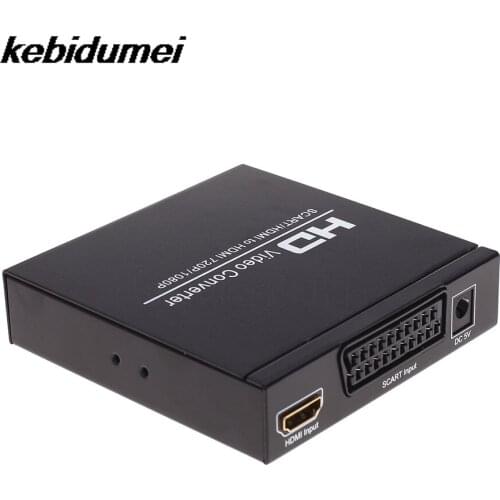 1pcs Newest FW1S Scart/HDMI-compatible to HDMI-compatible 720P 1080P HD Video Converter Monitor Box for HDTV DVD STB