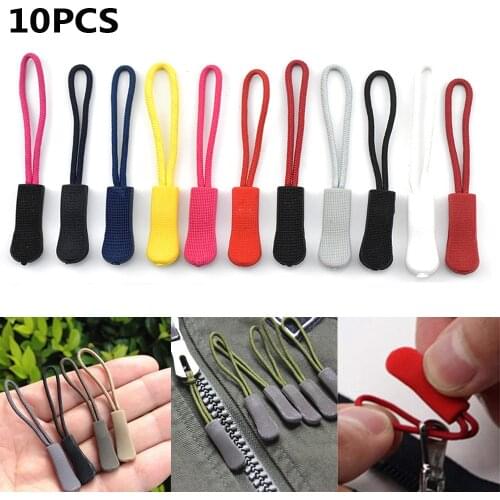 10PCS Colorful Zipper Pull Puller Fixer Zip Cord Tab Replacement Clip Broken Buckle Backpack Clothes Bag Suitcase Accessories