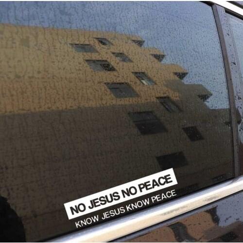 20X7CM NO JESUS NO PEACE KNOW JESUS KNOW PEACE Jdm Car Sticker Vinyl Decal Black/Silver N769