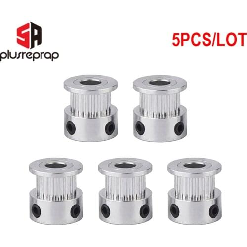 5pcs/lot GT2 Timing Pulley 20 teeth 5mm 6.35mm 8mm Shaft Alumium Pulley Bore 5mm for GT2 Belt Width 6mm 3D Printer Parts