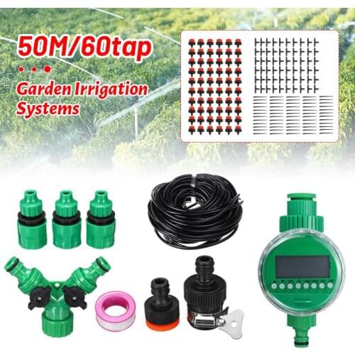 15/25/30/40/50m Hose Garden Drippers Set Automatic Watering Timer Irrigation System Greenhouse Plant Kit for Flowers Plants Bons