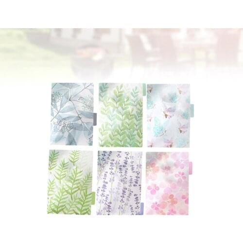 6pcs A5 Notebook Binders Dividers Set 6 Holes Ring Colored Transparent Divider Page Tab Cards PP Colorful Classification