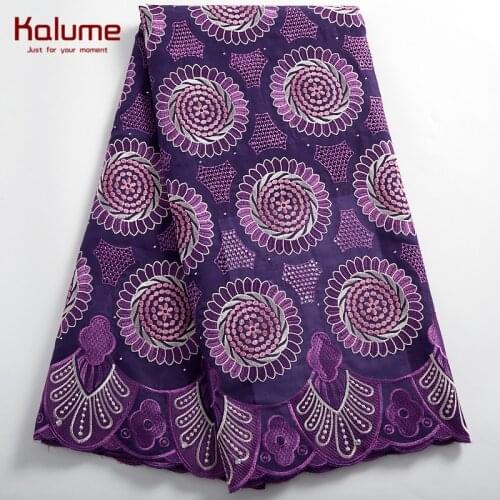 Kalume African Cotton Lace Fabric 5 Yards Nigerian Swiss Cotton Fabric High Quality Embroidery For Diy Wedding Sewing H2398