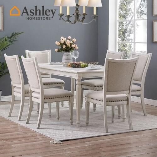 American rectangle household small family light of luxury solid wood dining room table four people eat desk and chair
