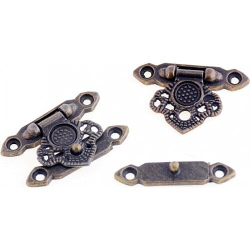 Free Shipping 5 Sets Antique Bronze Metal Hook Box Latches Clasp Bag Box Lock Purse Lock 36x25mm (not with screw) F1087