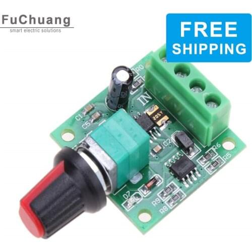Free shipping PWM DC motor speed controller 1.8V 3V 5V 6V 12V 2A speed control switch 1803BK Adjustable Drive Module