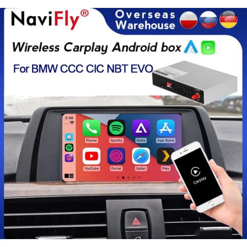 NaviFly Wireless Carplay Android Auto AI Box For BMW F02 F07 F10 F20 F21 F30 F34 E60 E70 E81 E84 E90 X1 X3 X5 X6 CCC CIC NBT EVO