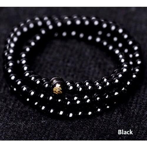 Charming Luxury Sandalwood Beads Rope Bracelet Buddhist Buddha Meditation 6mm 108 Prayer Color Black Red