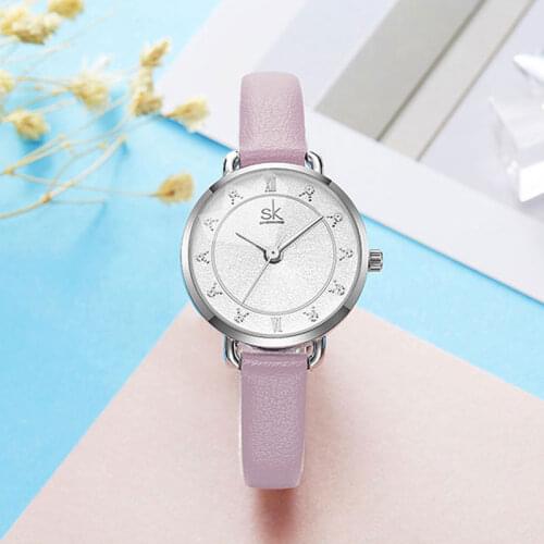 Fashion Pink Watch Women 2021 New Brand Watches Leather Minimalist Watch Ladies Quartz Wristwatch Montre Femme Love watches