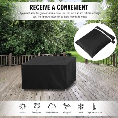 Garden Furniture Covers Patio Furniture Covers Waterproof 210D Oxford Fabric Rectangular Windproof Anti-UV Garden Table Covers