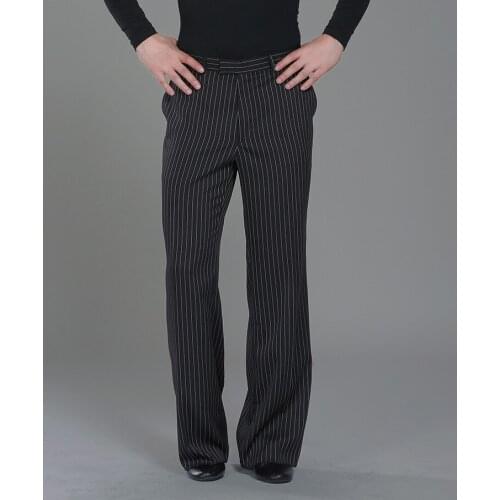 Black Satin Boys or Men Latin Modern Ballroom Performance Dance Pants #686