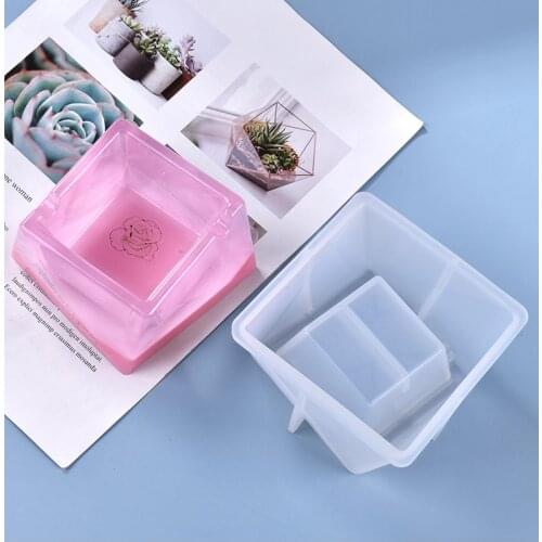 DIY Crystal Drop Mold Epoxy Resin Material Irregular Section Ashtray Ornaments Ornaments Process Storage Box Silicone Mold