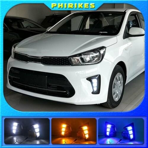 2PCS For KIA PEGAS 2018 2019 LED DRL Daytime Running Lights Daylight Fog Lamp Decoration Signal Lamp