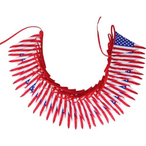 10M 36 Flags America USA National Day Star Spangled Banner Pennant Garland Bunting Business Party Election Day Meeting Decor