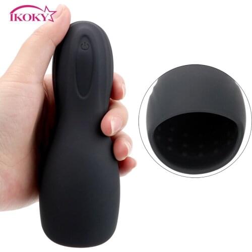 IKOKY 10 Modes Penis Delay Trainer Delay Ejaculation Male Masturbator Sex Toys For Men Glans Stimulator Massager Penis Vibrator