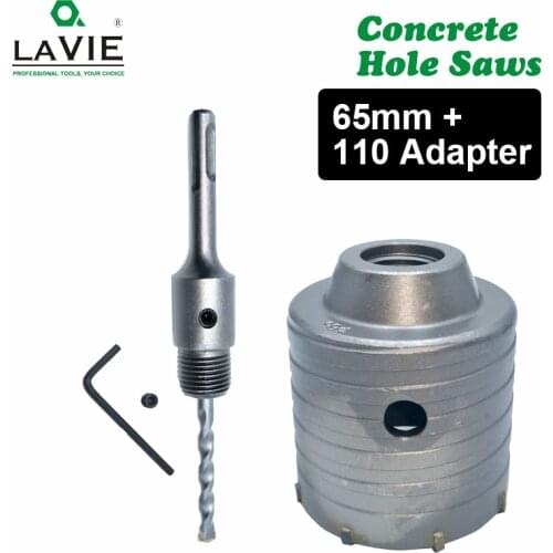 LA VIE 1 set SDS PLUS 65mm Concrete Hole Saw Electric Hollow Core Drill Bit Shank 110mm Cement Stone Wall Air Conditioner Alloy