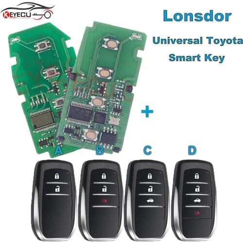 Lonsdor Smart Key Universal Remote Key for Toyota Smart 8A for K518 KH100 KeyTool Support Renew and Rewrite 0020 2110 3330 0010