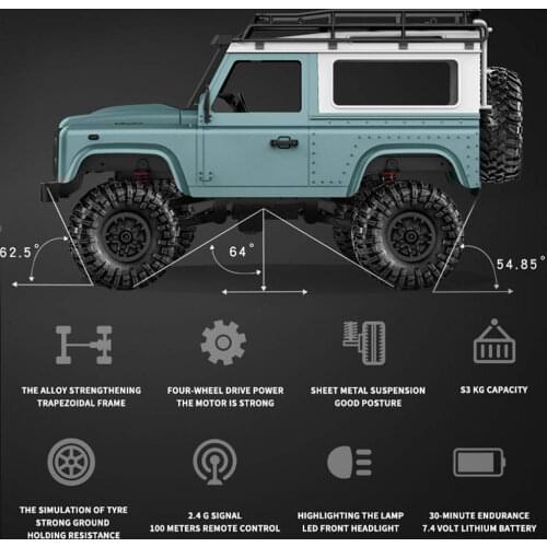 MN-90 RC Car 1/12 2.4G 4WD Rc Car climbing Car Drive Bigfoot Car Remote Control Model Off-Road Vehicle Toys For Boys Kids Gift