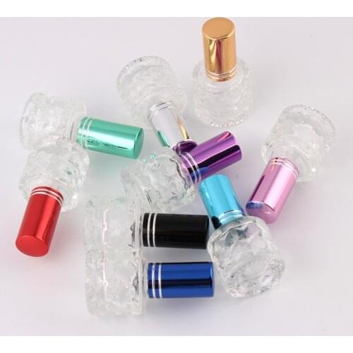 Fashion 10 Colors 5ml Fashion Empty MIni Water Cube Refillable Bottle Small Perfume Bottle Transparent Glass Perfume Bottle
