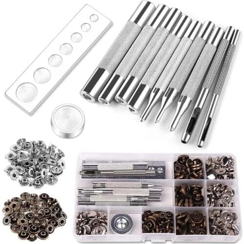Imzay 72PCS Leather Metal Snap Fasteners Kit With Setting Tools For Clothing, Leather, Jacket, Jeans Wear, Bags, Bracelet