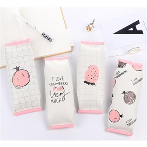 DL Creative stationery pomegranate canvas leather bulk pencil box honey simple male and female junior middle school students pen