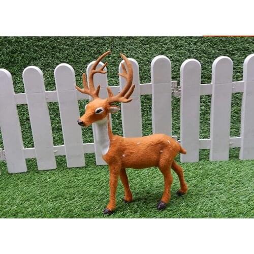 Polyethylene&furs sika deer with antlers model large 22x30cm stage prop,home decoration Xmas gift w1297