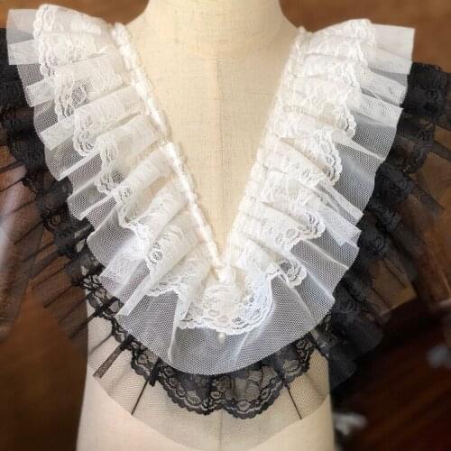 Popular 3yards/lot 9cm polyester mesh ruffles lace trim clothes cuff hat sock curtain bedding accessory W170