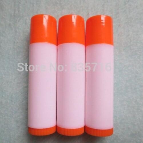 50PCS/LOT 5ML Empty Lipstick Tube,White+orange cap Makeup Lip Gloss Container,Sample Cosmetic Lip Balm Sub-bottling HZ20
