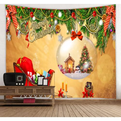 Christmas tapestry Christmas art background printing wall hanging Christmas home decoration New Year wall decoration tapestry