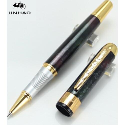 JINHAO250 Black wine and Golden trim student office writing pens rollerball pen 0.7mm point executive metal writing brand pens