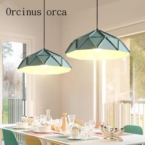 Nordic modern minimalist iron chandeliers restaurants bars creative personality post-modern single head Chandelier free shipping