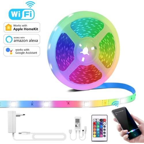 Tuya/Apple Homekit Smart LED Strip Light RGB 12V Wifi led Light Ribbon TV Wall Backlight Lamp Diode Tape Alexa/Google Home/Siri
