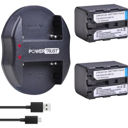 2X NP-QM71D QM71D Battery and USB Charger for Sony CCD-TRV107, TRV108, TRV118, TRV128, TRV138, TRV150, TRV228, TRV250, TRV270
