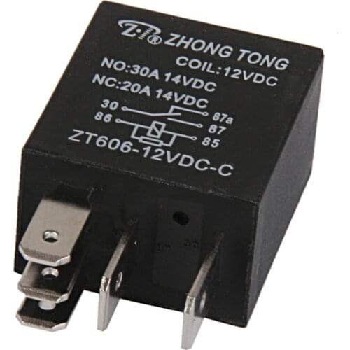 ZT606-12V-C-R DC 12V 20A/30A AMP SPDT Relay Relays 5 P for Car Truck Vehicles, Pack of 2