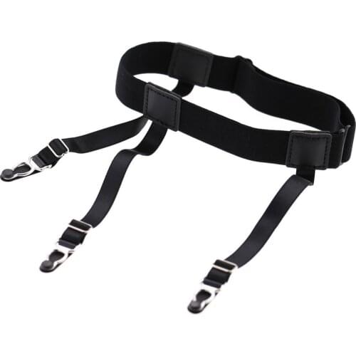 1pair men women shirts non-slip anti-wrinkle clip PU Leather garter belt white tops thigh loops Gothic e girl Exotic Accessories