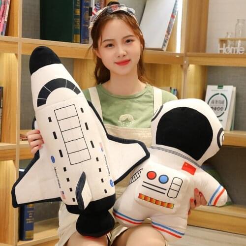 1pc 40-60cm Kawaii Stuffed Soft Astronaut & Plane Plush Pillow Cartoon Space Series Plush Toys Room Decorative Gift for Children