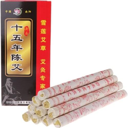 10Pcs 15 Years Aging Moxa Roll Stick Moxibustion Acupuncture Massage Therapy New