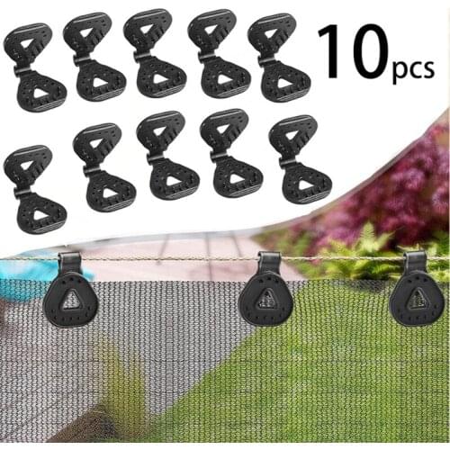 10pcs Sunshade Net Clip Garden Tools Greenhouse Shade Cloth Fix Clamp Plastic Grommet Fence Netting Installation Hook New Style
