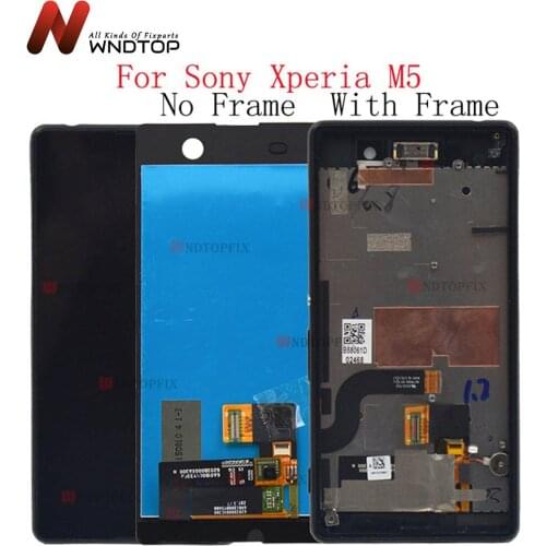 100%Tested For Sony Xperia M5 E5603 E5606 E5653 LCD Display Touch Screen Digitizer With Frame 5.0"Inch LCD Assembly Replacement