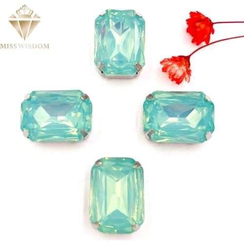 10X14/13X18mm Matt Olive green opal Rectangle shape sew on rhinestones flatback Resin loose rhinestones DIY garment Accessories