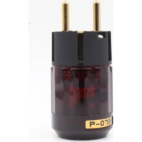 2pieces gold plated Schuko plug P079E EU version power plugs for audio power cable
