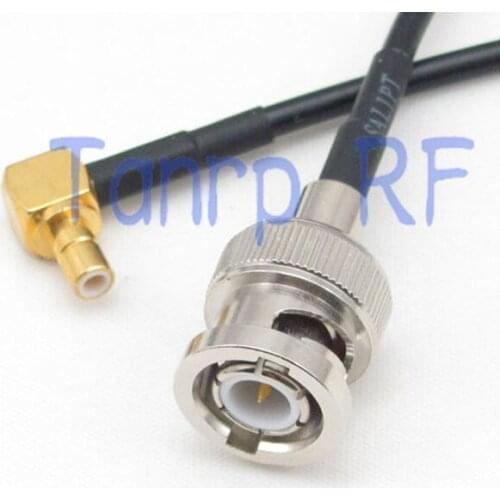 6in BNC male plug to SMB plug male right angle RF connector adapter 15CM Pigtail coaxial jumper RG174 extension cord cable