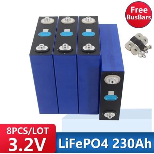8PCS A Grade 3.2 V 230AH BATTERIE PACK LIFEPO4 LITHIUM PHOSPHA 24V 230000MAH FUR RV SOLAR ENERGIE LAGERUNG SYSTEM