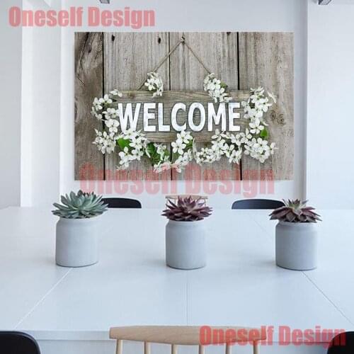 5D diamond painting full diy diamond embroidery sale welcome rhinestone picture 5d diamond art set decoration home wall sticker