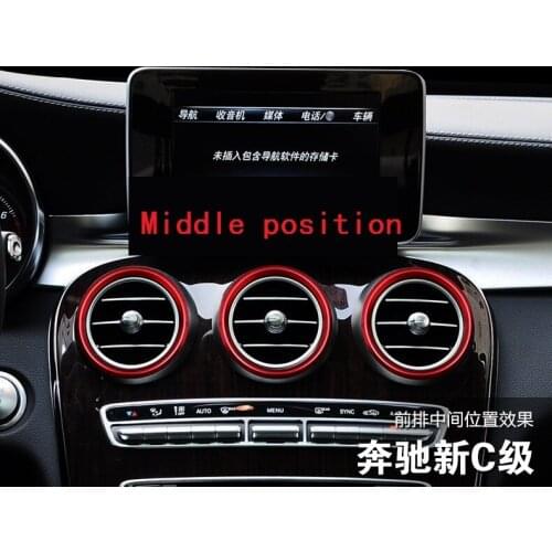 Angelguoguo Aluminium alloy Air outlet sticker/Air outlet Outside decoration ring for Mercedes Benz 2015 2018 C class GLC class