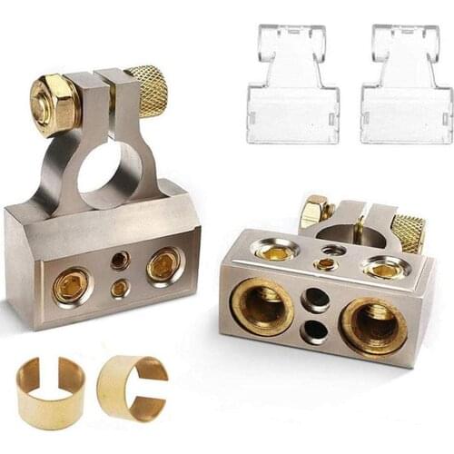 Car Battery Terminal Connectors Kit 2/4/8/10 AWG Positive Negative Car Battery Post Clamp for Car Auto Caravan Marine Accessorie