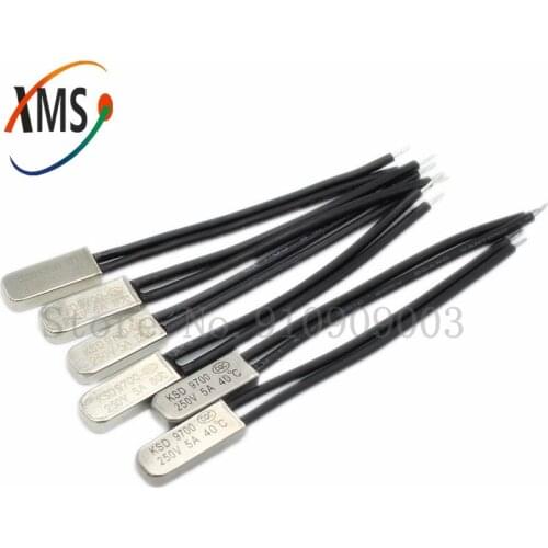 5pcs KSD9700 250V 5A 45~90 Degree Temperature Switch Bimetal Disc Normal Close Closed Thermostat Thermal